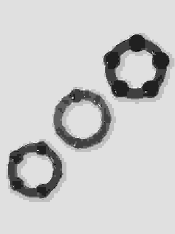 BASICS Triple Cock Ring Set (3 Count), Black, hi-res
